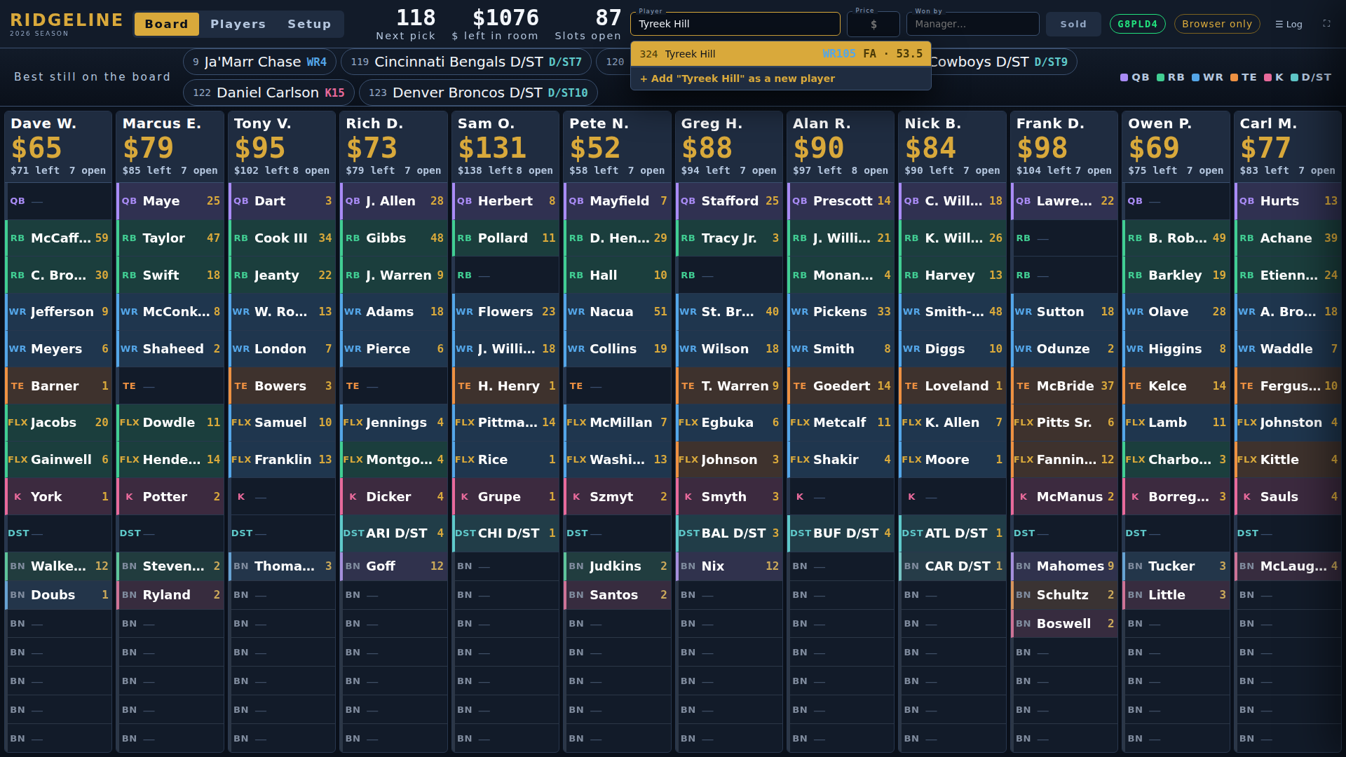 Searching a free agent with the option to add the typed name as a new player